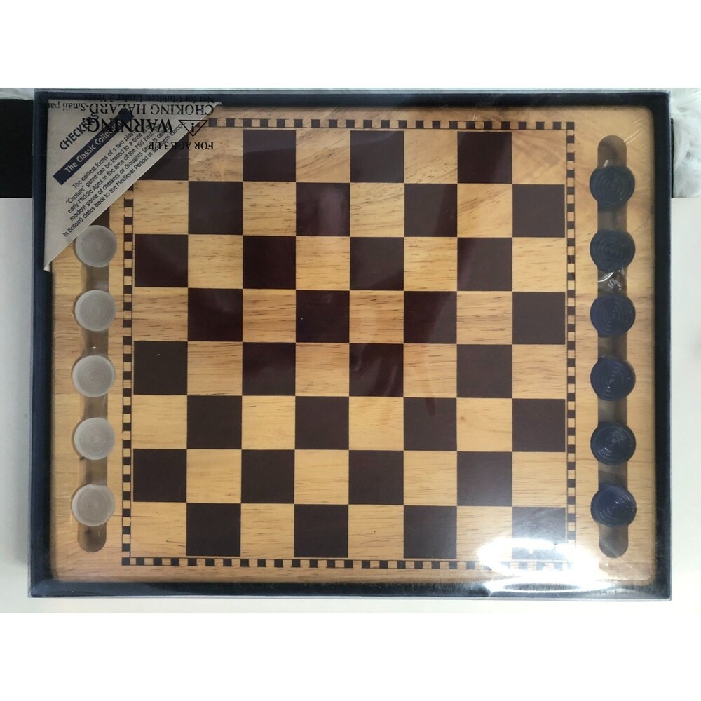 Vintage The Classic Collection Wooden Checkerboard Set Cardinal 2001 SEALED NEW